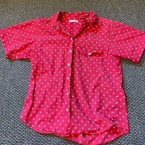 Red polka dot Talbots shirt